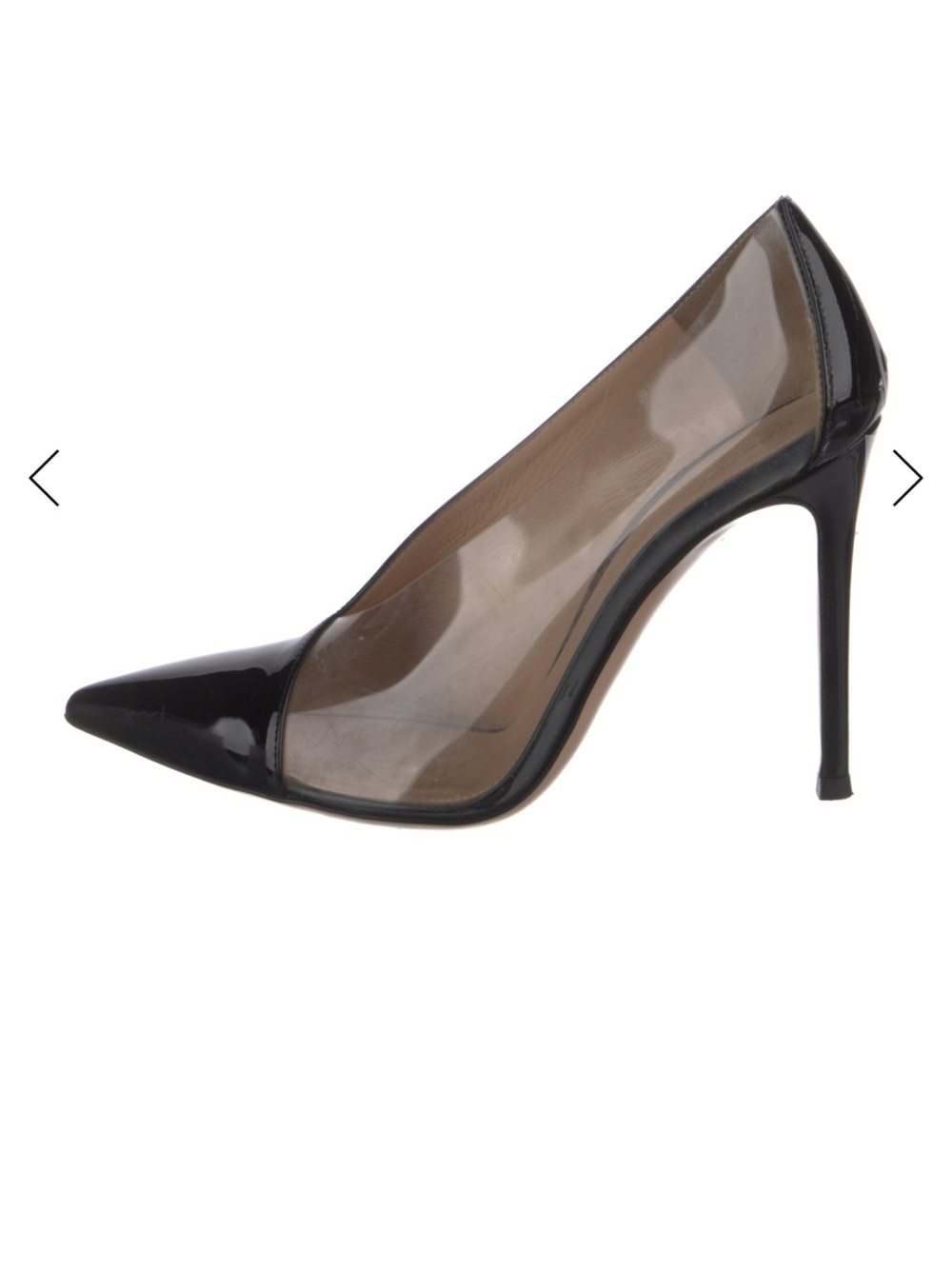 Black Pointed Stiletto Pump with Transparent Sides - Women